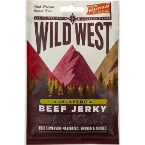 Wild West Beef Jerky - viande séchée recette jalapeno - 25 Gr Wild West Beef Jerky - viande séchée recette jalapeno - 25 Gr