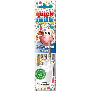 Quick Milk Magic Sipper - Paille magique goût céréales fruitées 30 Gr Quick Milk Magic Sipper - Paille magique goût céréales fruitées 30 Gr