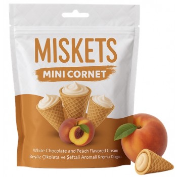 Misket White Chocolate and Peach Cream Cornet 50 Gr