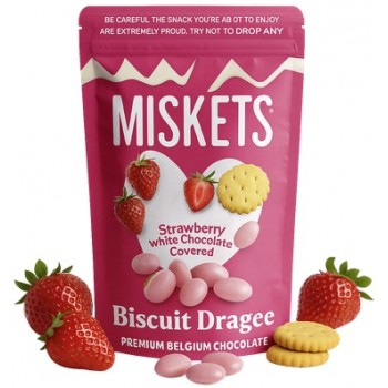 Misket White Chocolate Coated Strawberry 80 Gr Misket White Chocolate Coated Strawberry 80 Gr
