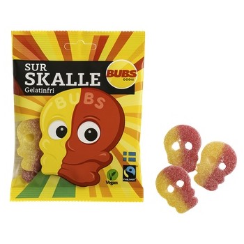 Bubs Sour Skalle 90 Gr Bubs Sour Skalle 90 Gr