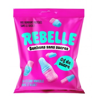 Rebelle Bouteilles Roses et Bleues sans sucres 50 Gr Rebelle Bouteilles Roses et Bleues sans sucres 50 Gr