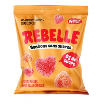 Rebelle Bonbons Coeurs Pêche 50 Gr Rebelle Bonbons Coeurs Pêche 50 Gr