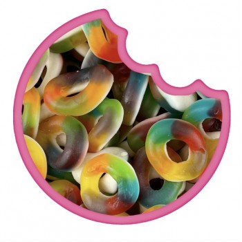 Anneaux Arc-en-ciel gel&eacute;s Dulceplus 100 Gr