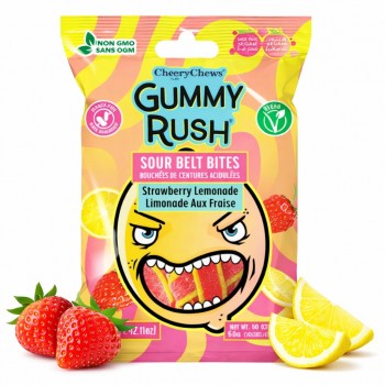Gummy Rush Strawberry Lemonades Sour Belt Bites 60 Gr