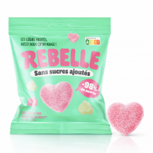 Rebelle Bonbons Coeurs Fluffy Acidul&eacute;s 50 Gr