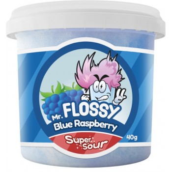 Mr Flossy Barbe &agrave; papa Acidul&eacute;e Framboise Bleue 40 Gr