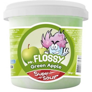 Mr Flossy Barbe &agrave; papa Acidul&eacute;e Pomme Verte 40 Gr
