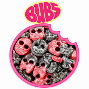 Bubs Crâne Framboise Réglisse - Bonbons Suédois 100 Gr
