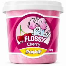 Mr Flossy Barbe &agrave; papa P&eacute;tillante Cerise 40 Gr