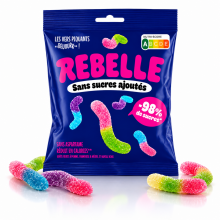 Rebelle Bonbons Worms acidul&eacute;s 50 Gr
