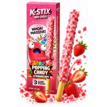 K-Stix Popping Candy Strawberry Stix 57 Gr