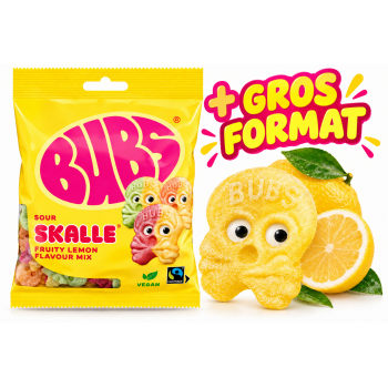 Bubs Fruity Lemon Sour Skalle 190 Gr