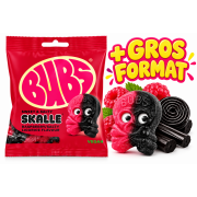 Bubs Raspberry Salty Licorice Skalle 190 Gr