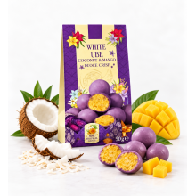 White UBE Balls Mango Coconut Rice Crisp 112 Gr 