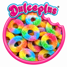 Anneaux Arc-en-ciel acidul&eacute;s Dulceplus 100 Gr